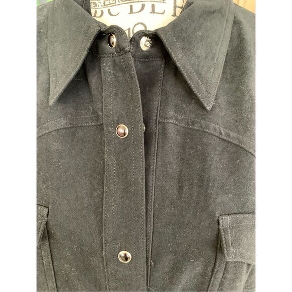 Five Star By Roper L Black Pearl Snap Up Top Western Long Sleeve Black with Blac - Picture 8 of 9